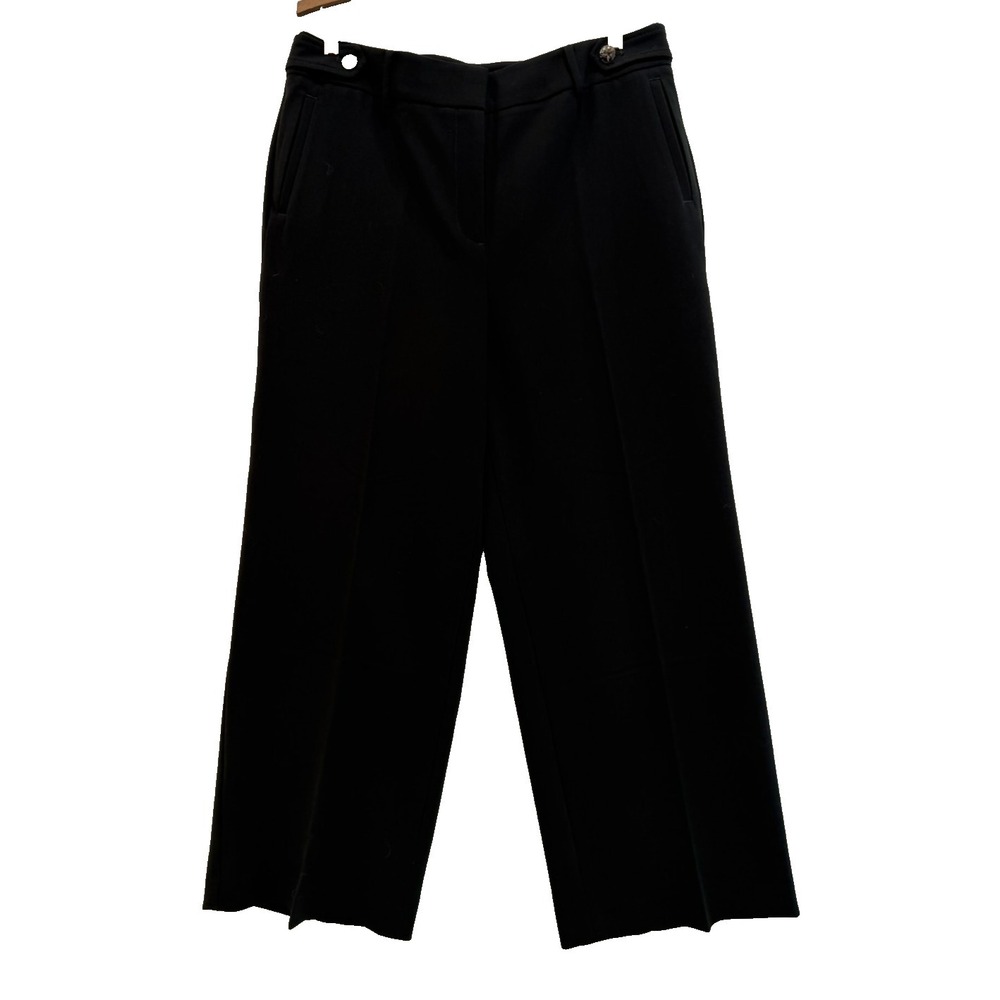 NWT Talbots Size 14 Petite‎ Greenwich Black High Waist Wide Leg Dress Pants